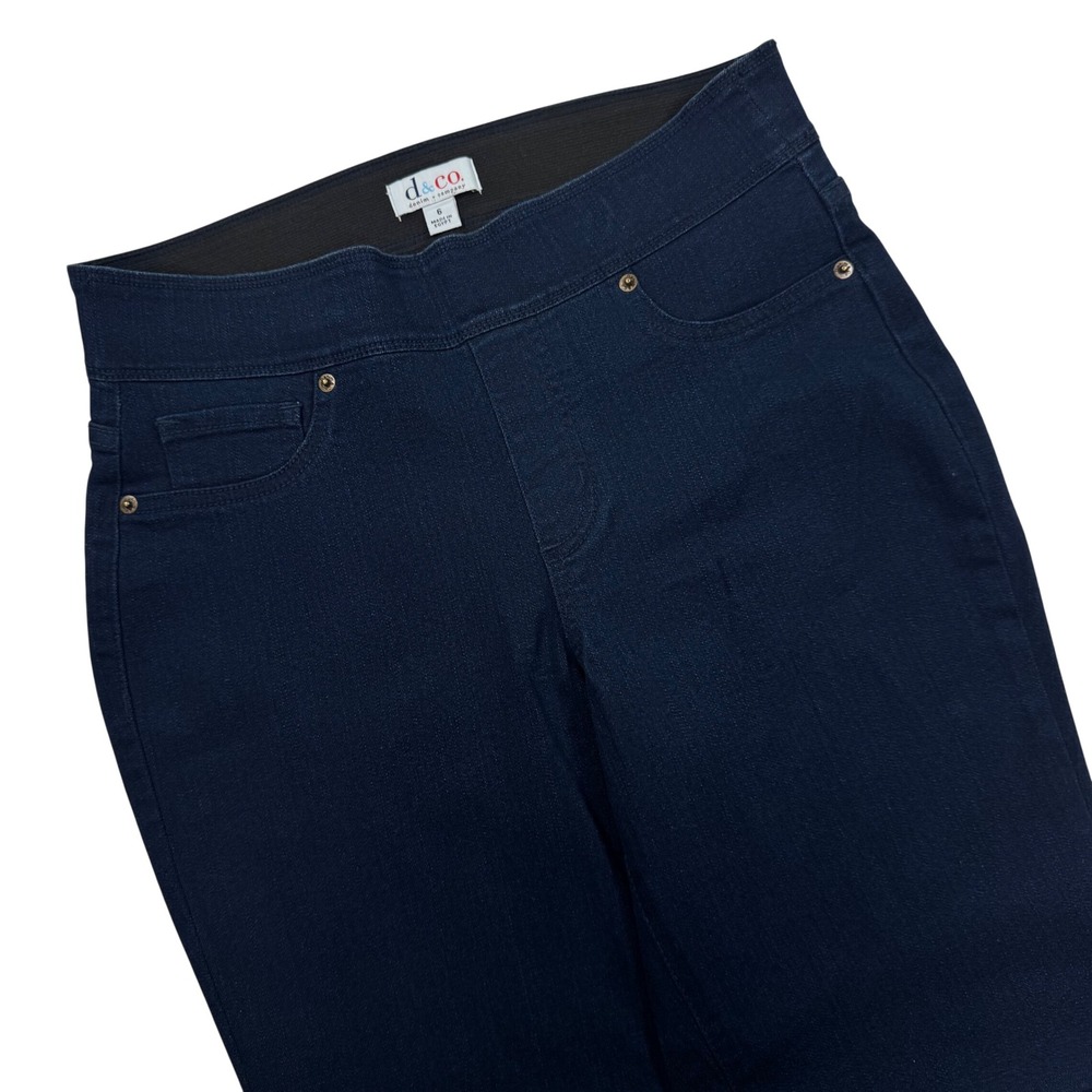 Denim & Co Womens Size 6 Indigo Blue Pull On Straight Leg Stretch Jeans RN 89828